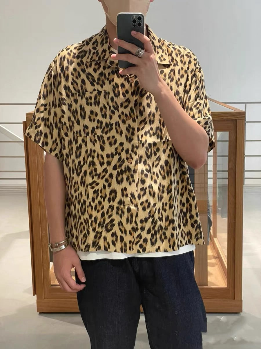 VISVIM 23ss caban Nakamura casual Hawaiian leopard print short-sleeved cardigan shirt