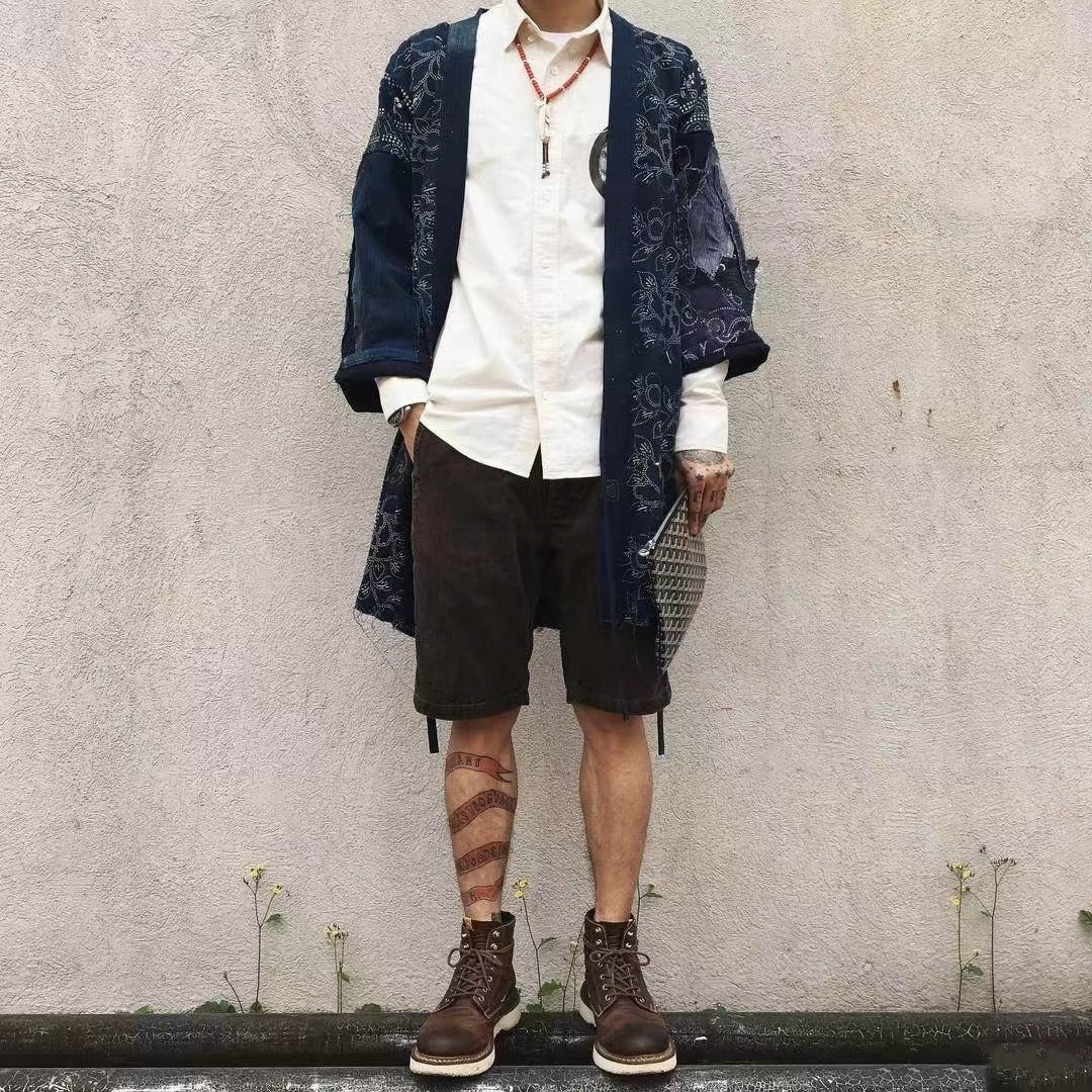 VISVIM 23SS FLUXUS03 Nakamura casual loose ink-splashed corduroy work shorts