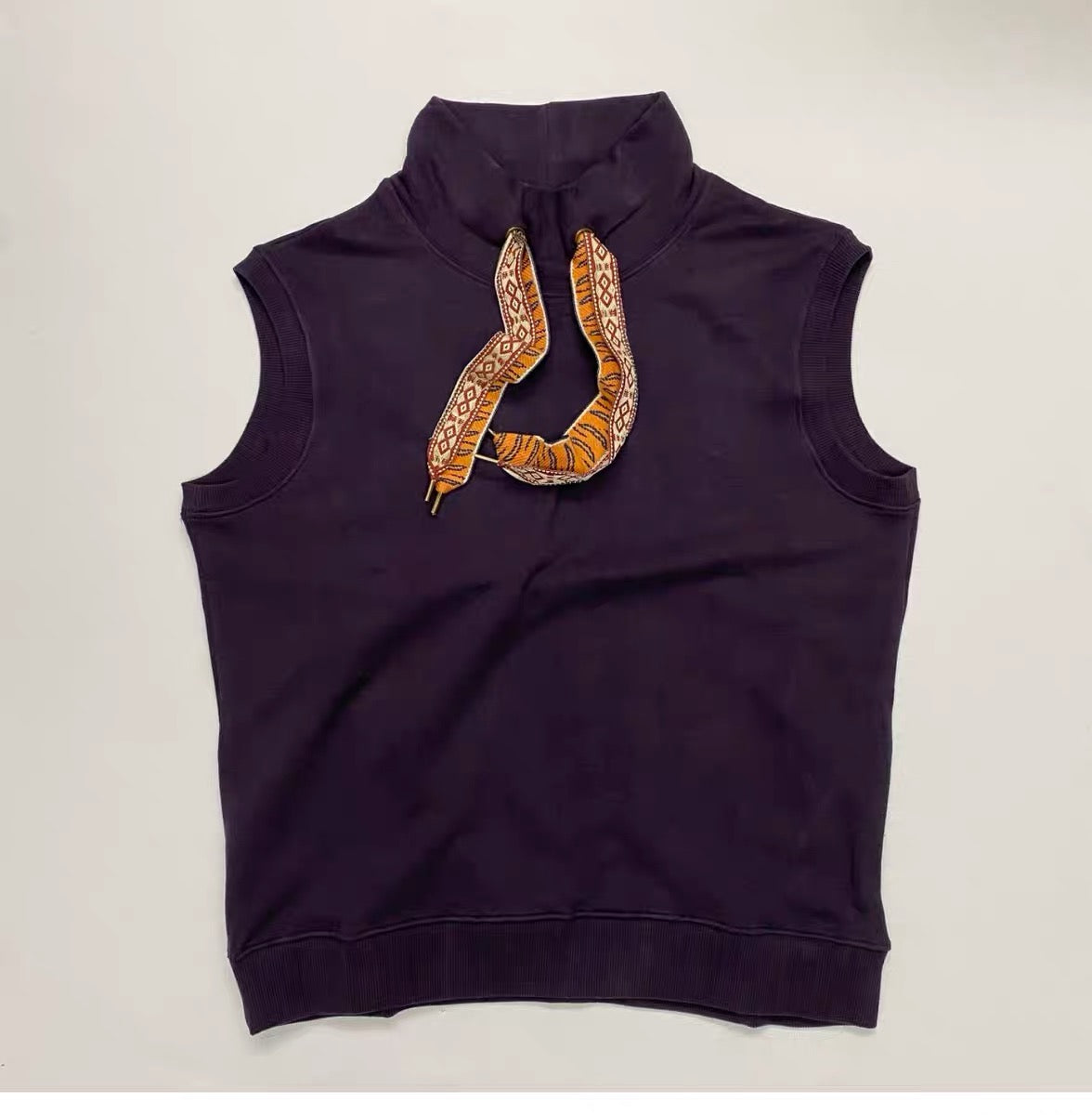 KAPITAL Hirata Kazuhiro Tiger Print Sleeveless Turtleneck Vest Loose T-shirt