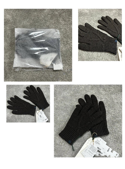 VISVIM KNIT GLOVE N.D. Limited edition knitted wool blue dyed gloves