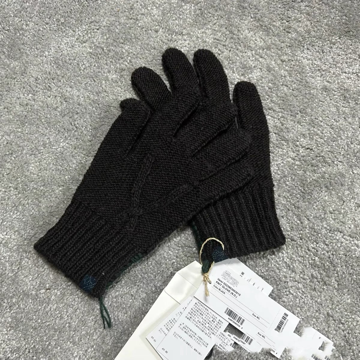 VISVIM KNIT GLOVE N.D. Limited edition knitted wool blue dyed gloves