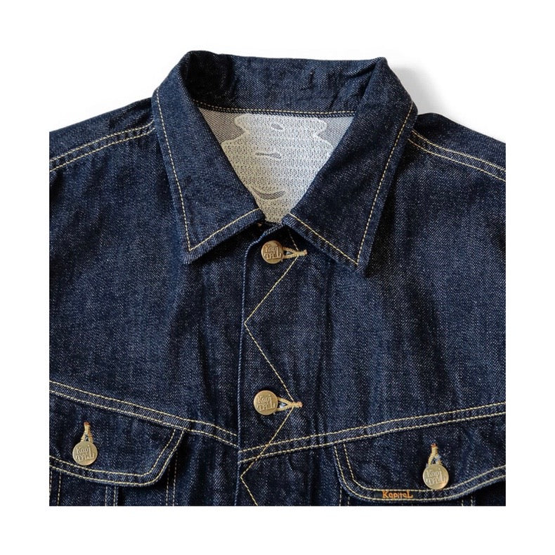 KAPITAL 24SS Kazuhiro Hirata denim lapel bone embroidery loose jacket