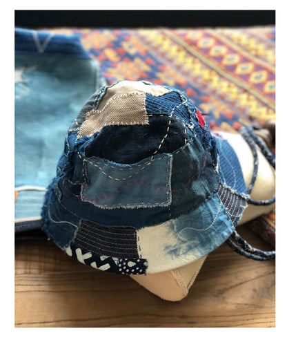 KAPITAL Hirata Kazuhiro's bucket hat stitching pure handmade ragged old fashion