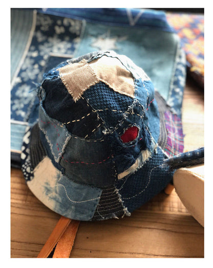 KAPITAL Hirata Kazuhiro's bucket hat stitching pure handmade ragged old fashion