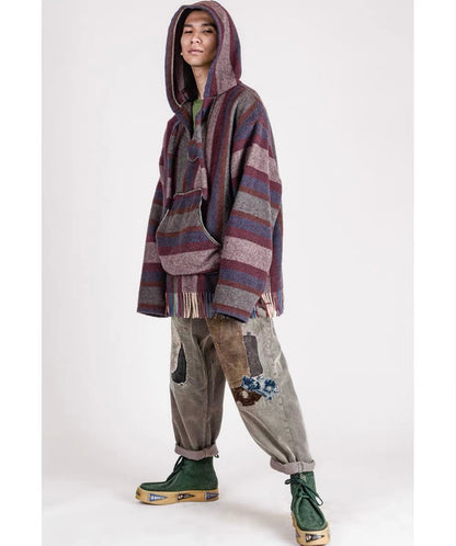 KAPITAL 23AW Kazuhiro Hirata wool warm color matching hooded sweatshirt