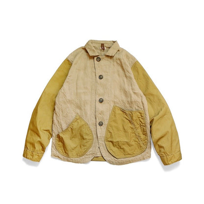 KAPITAL 23AW Hirata Kazuhiro Linen Colorblock Lapel Jacket Shirt