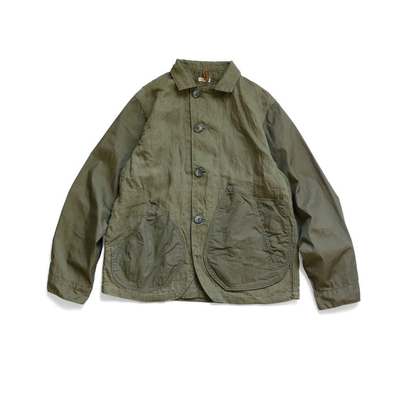 KAPITAL 23AW Hirata Kazuhiro Linen Colorblock Lapel Jacket Shirt