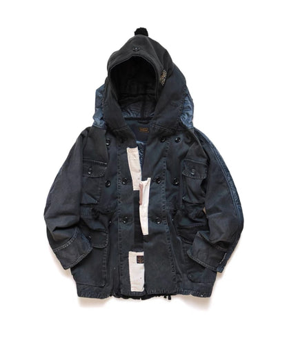 KAPITAL 23AW Hirata Kazuhiro batik washed hooded patchwork quilted jacket