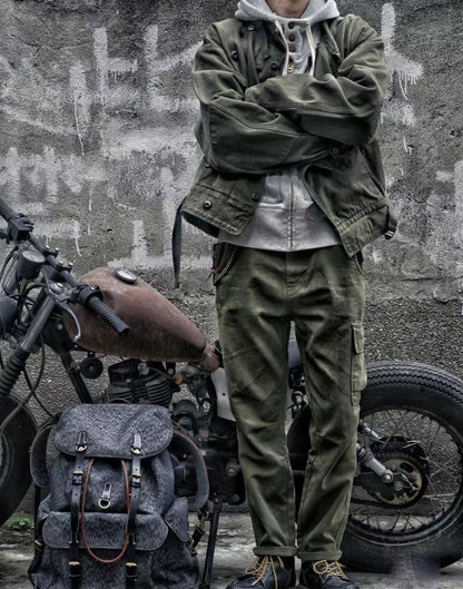 Swedish motorcycle jacket Ami Khaki hunting jacket military green coat