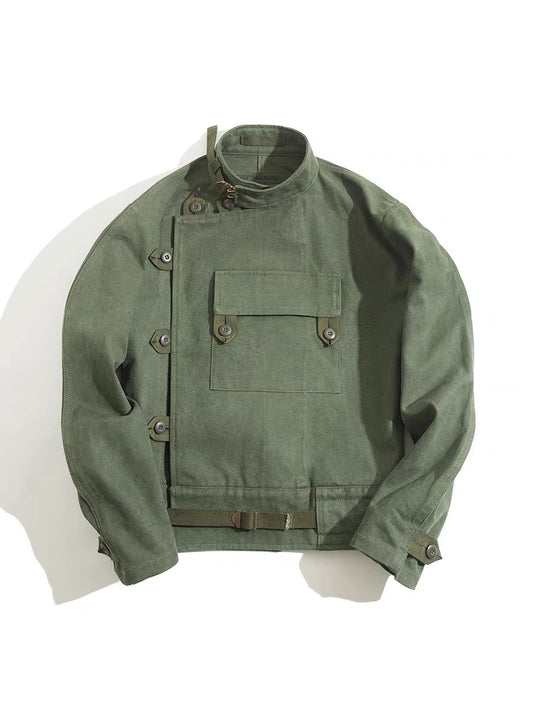 Swedish motorcycle jacket Ami Khaki hunting jacket military green coat