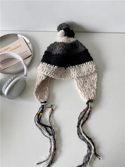 Colorful knitted warm hat