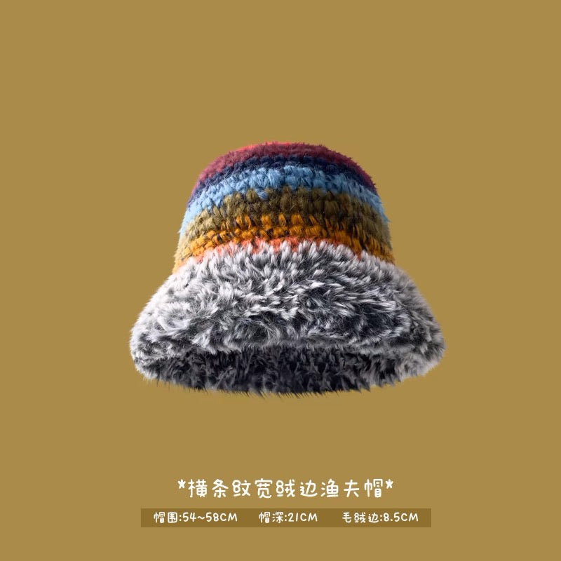 Designer collaboration beanie hat vintage knitted colorful