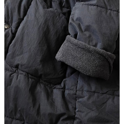 KAPITAL Mid-length Five-grid Quilt Wrap-style Cotton-padded Jacket