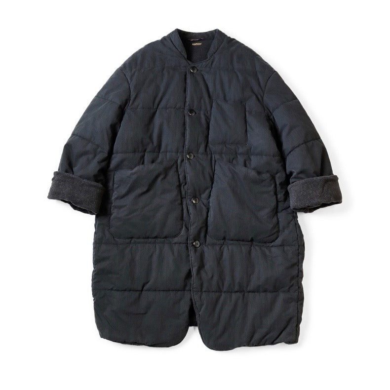 KAPITAL Mid-length Five-grid Quilt Wrap-style Cotton-padded Jacket