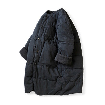 KAPITAL Mid-length Five-grid Quilt Wrap-style Cotton-padded Jacket