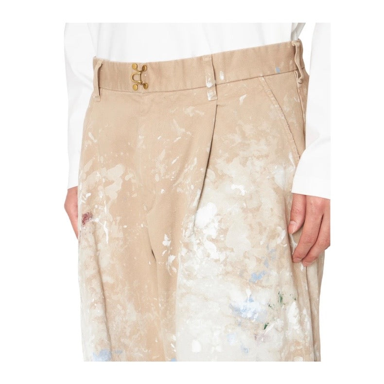 MIHARA YASUHIRO 24AW ink-splashed distressed tapered casual trousers