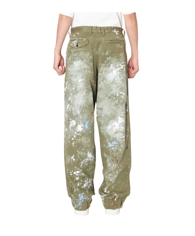 MIHARA YASUHIRO 24AW ink-splashed distressed tapered casual trousers