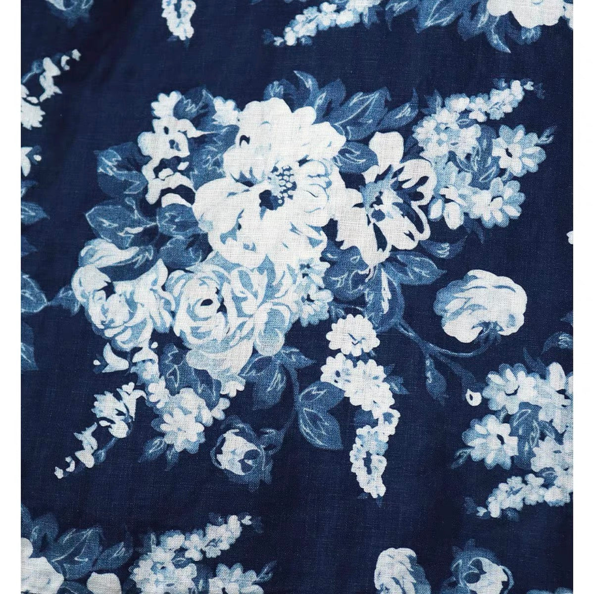 KAPITAL 24AW discharge-dyed blue flower button-down shirt