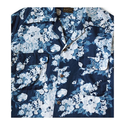 KAPITAL 24AW discharge-dyed blue flower button-down shirt