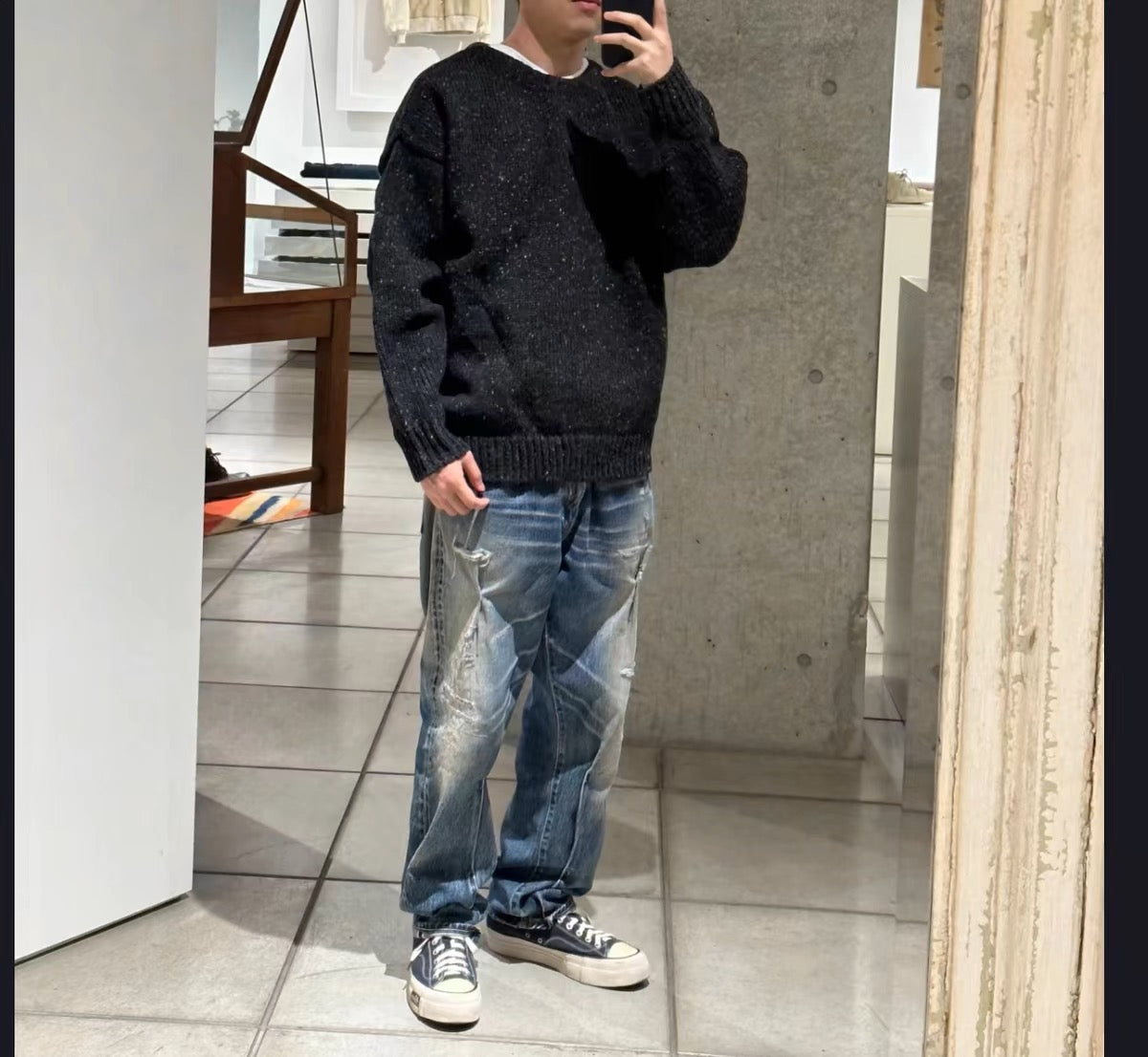 VISVIM KOFU AMPLUS BOATNECK wool tadpole Thor same style handmade sweater