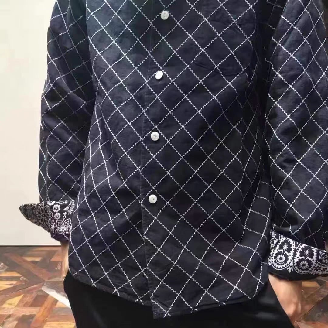 VISVIM KOFU ICT JUMBO diamond embroidered paisley shirt