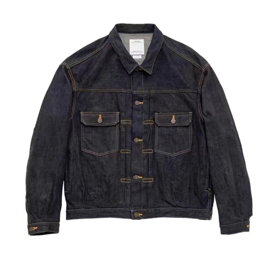 VISVIM KOFU 101XX JKT RAWMUD loose red ear raw mud dyed denim jacket