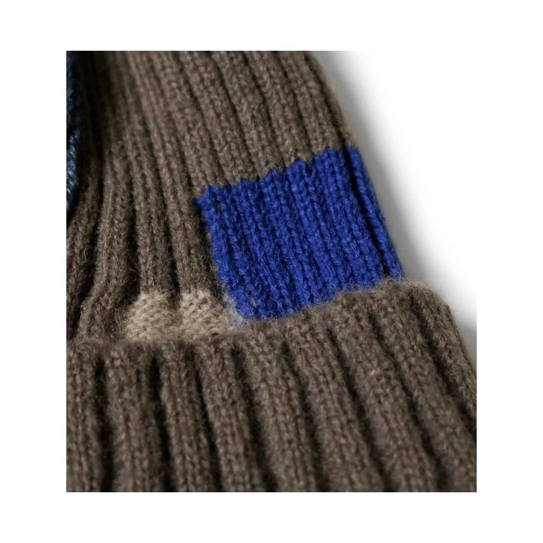 KAPITAL Hirata Kazuhiro two-tone cotton and linen knitted beanie