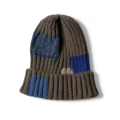 KAPITAL Hirata Kazuhiro two-tone cotton and linen knitted beanie