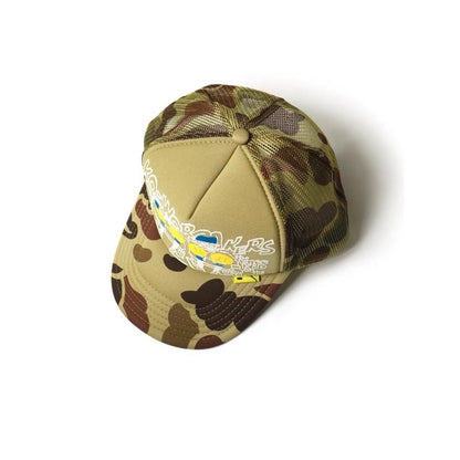 KAPITAL Hirata Kazuhiro camouflage foam print smiley mesh baseball cap