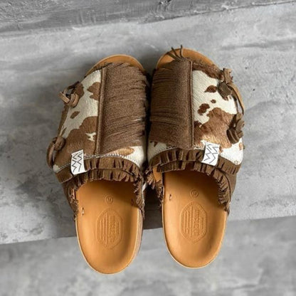 Visvim 23ss horsehair stitching tassel suede shoes