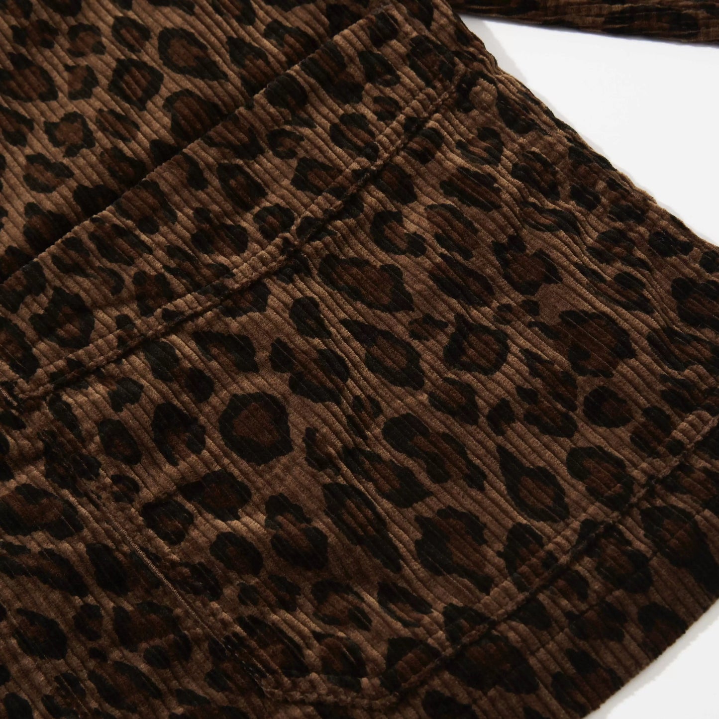 JELADO 24AW corduroy leopard print loose long-sleeved jacket