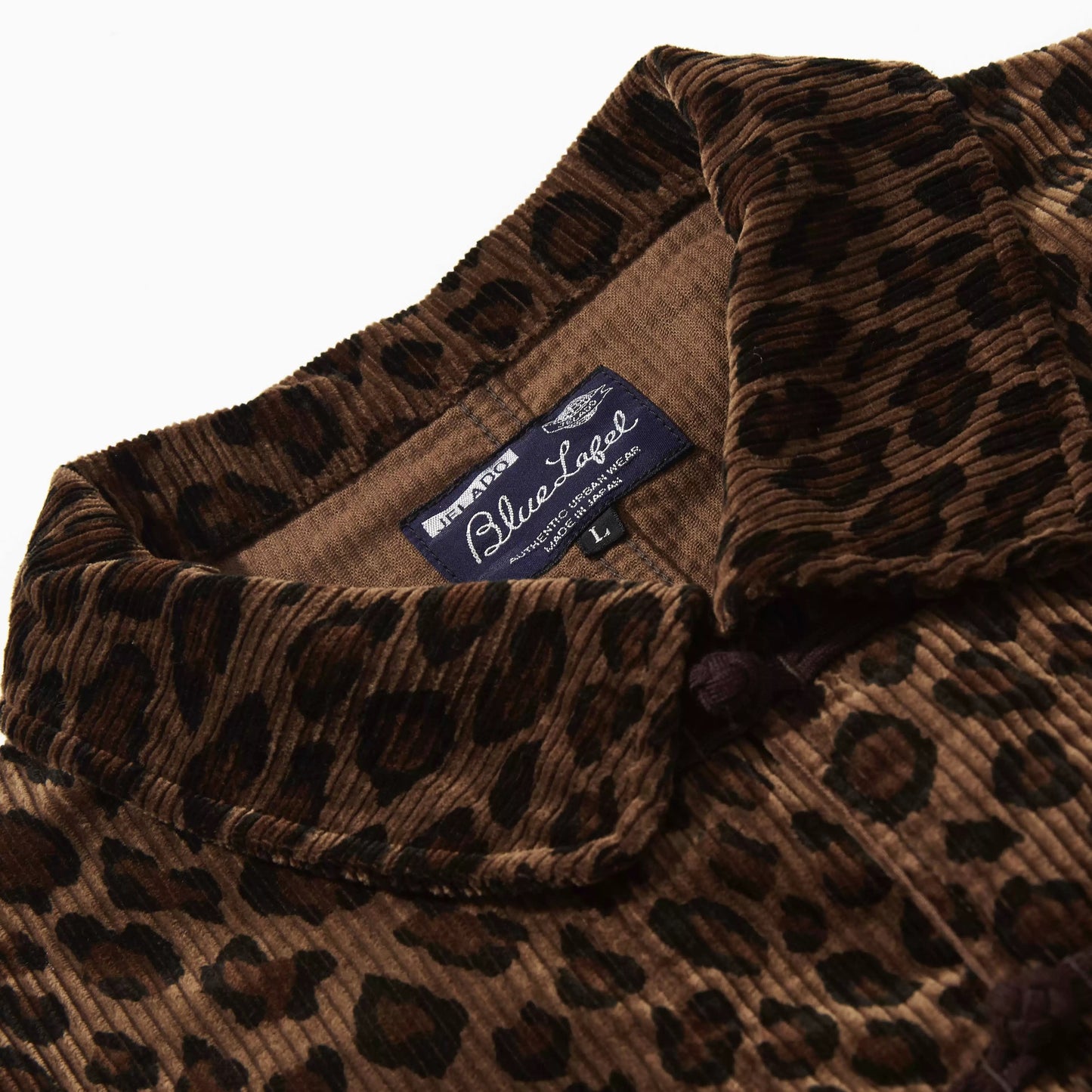 JELADO 24AW corduroy leopard print loose long-sleeved jacket