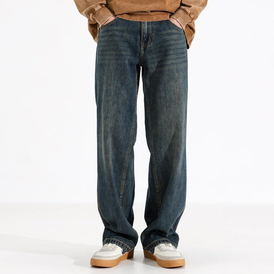 TU autumn and winter men's washed straight loose jeans