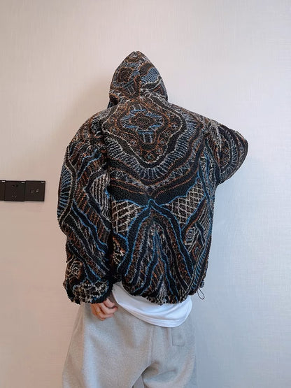 Warm plus fleece imitation lambswool ethnic style