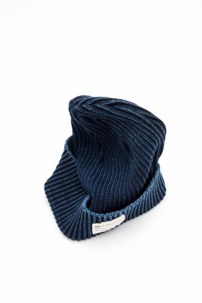 INDIGO KNITTED HAT blue dyed handmade double-sided washed hat cold hat VSVM