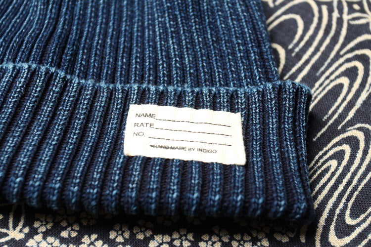 INDIGO KNITTED HAT blue dyed handmade double-sided washed hat cold hat VSVM