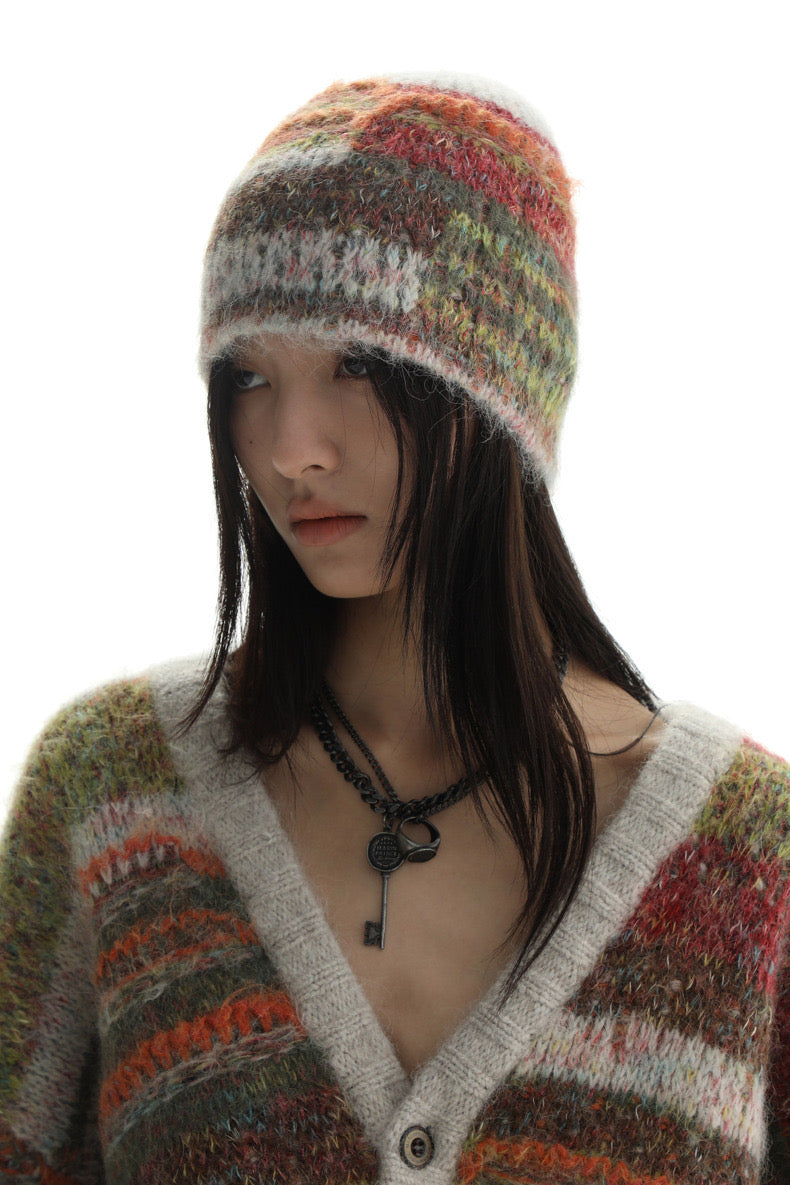 Fun Striped Woolen Hat Cold Hat