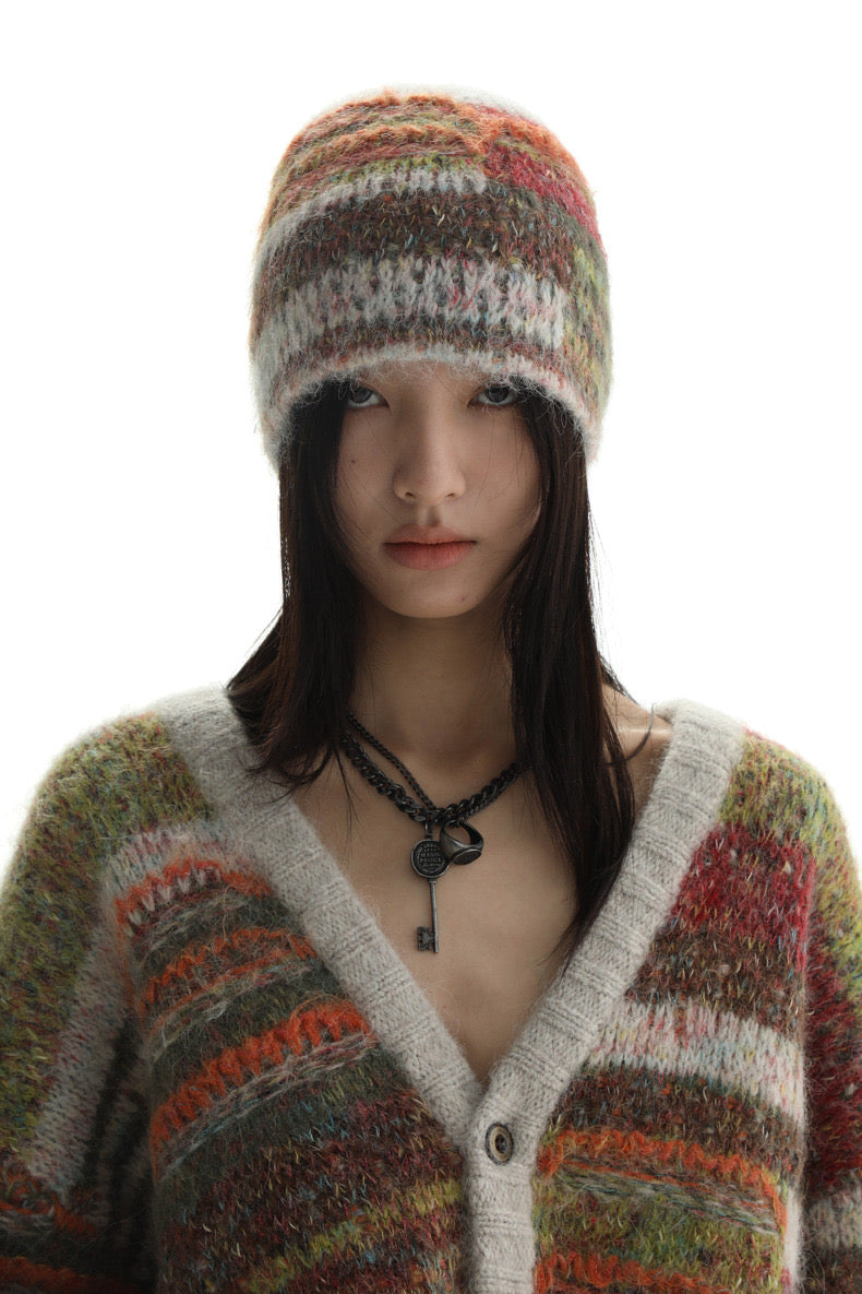 Fun Striped Woolen Hat Cold Hat