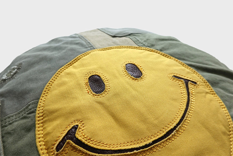 Smiley face dismantling outdoor home washed old canvas color matching pillow