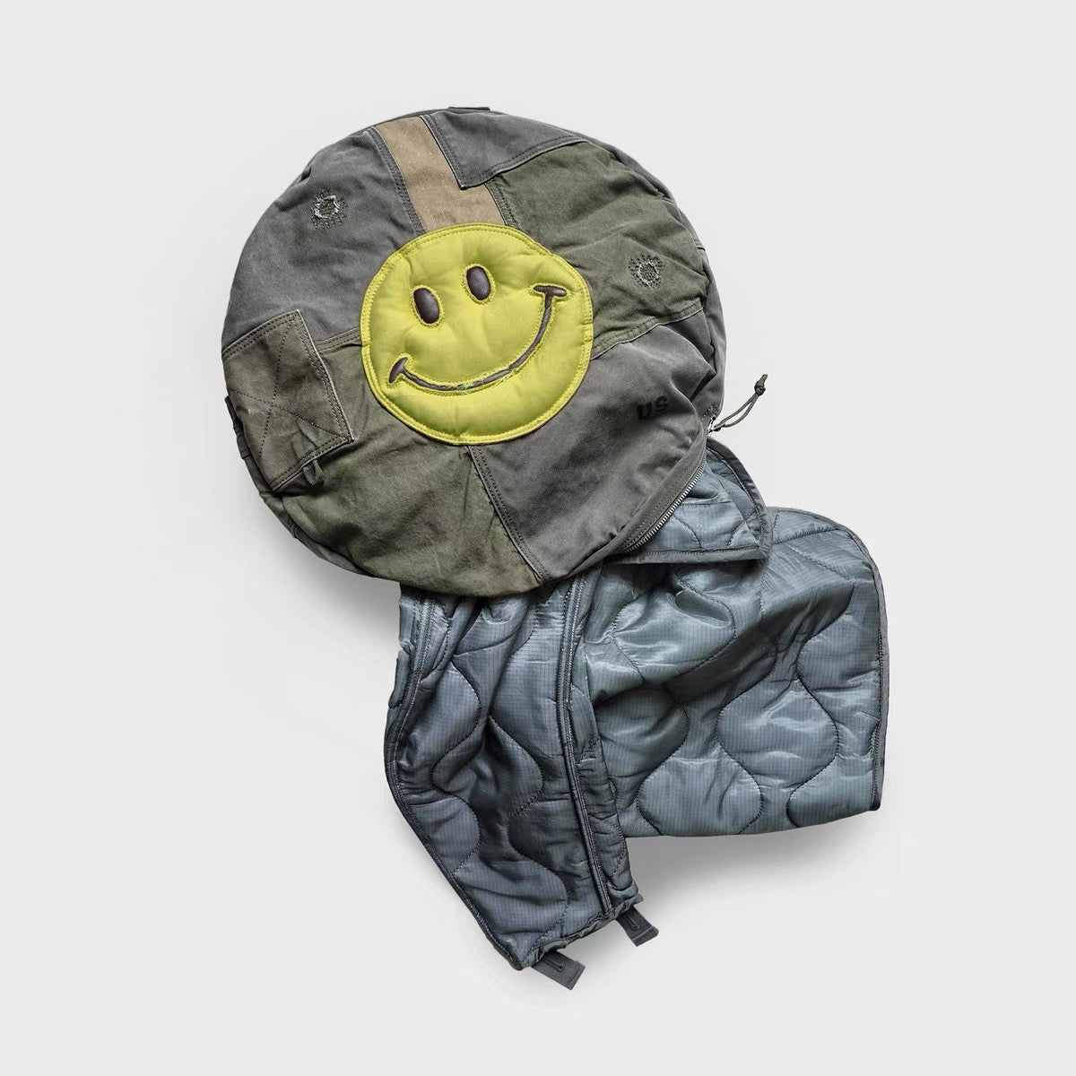 Smiley face dismantling outdoor home washed old canvas color matching pillow