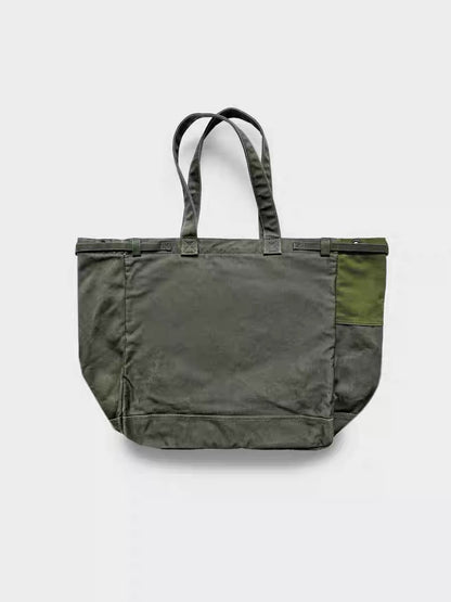 R&R 1970s Vintage Washed Large Canvas Shoulder Tote Bag