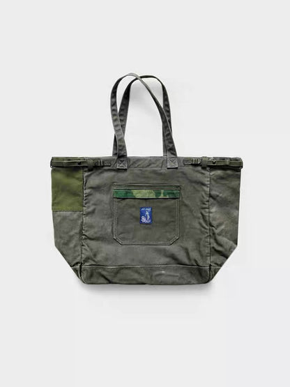 R&R 1970s Vintage Washed Large Canvas Shoulder Tote Bag