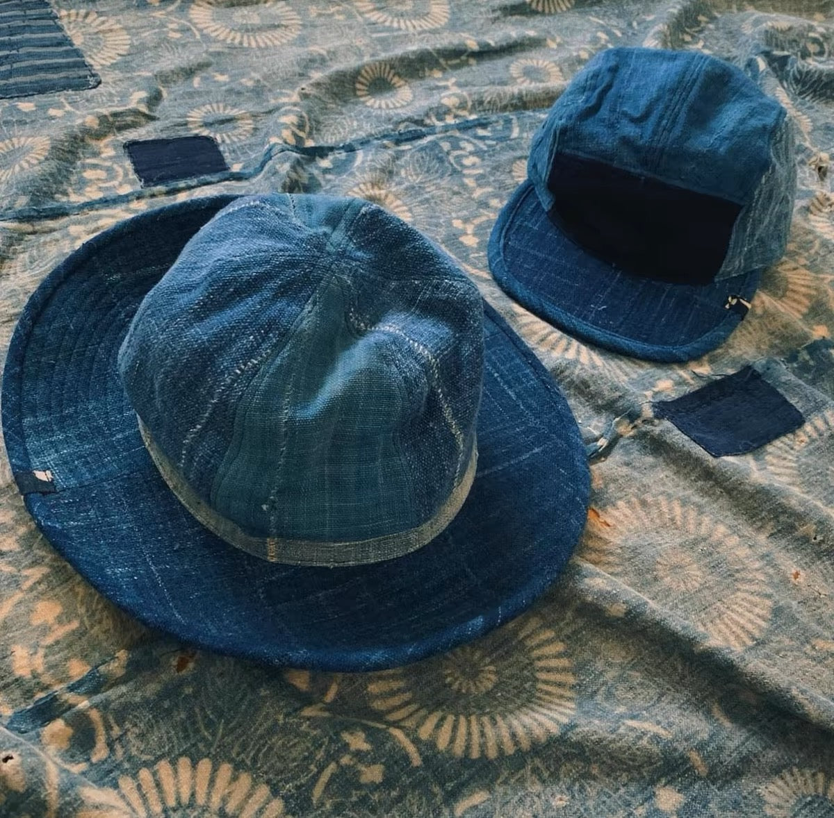 Visvim kofu ICT Bucket Cap N.D. Mud Indigo Dyed Ancient Cloth Bucket Cap