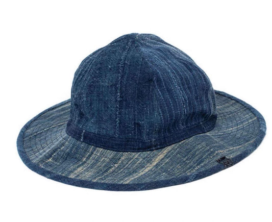 Visvim kofu ICT Bucket Cap N.D. Mud Indigo Dyed Ancient Cloth Bucket Cap