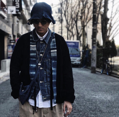 Blue dyed TULIPA HAT KOFU SPOT bucket hat INDIGO PATTERN visvim