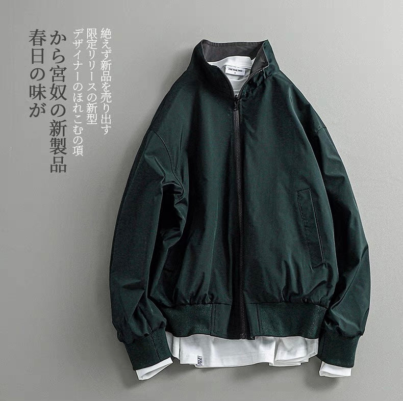 New arrival | Retro casual loose double-sided stand collar jacket