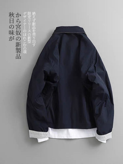 Fashion brand outdoor loose double-sided wearable lapel jacket