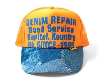 KAPITAL DENIM REPAIR SERVICE PT denim truck cap hat trucker