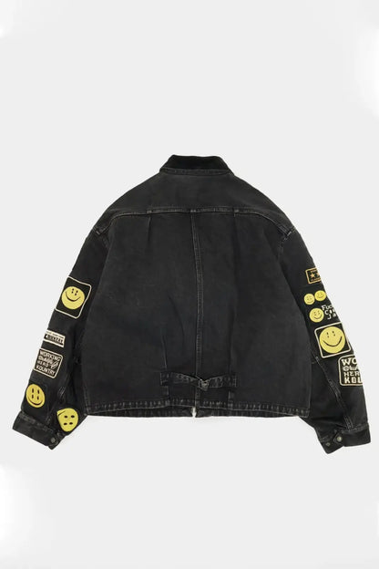 KAPITAL 24SS Smiley Face Denim Patch Embroidery Removable Lining Jacket